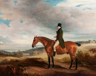 Reiterporträt von Andrew Berkeley Drummond im Cadland Park, 1822